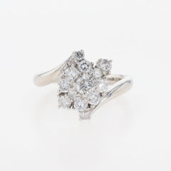 メレダイヤ デザインリング プラチナ 指輪 リング 14号 Pt900 ダイヤモンド レディース 【中古】nbjwl