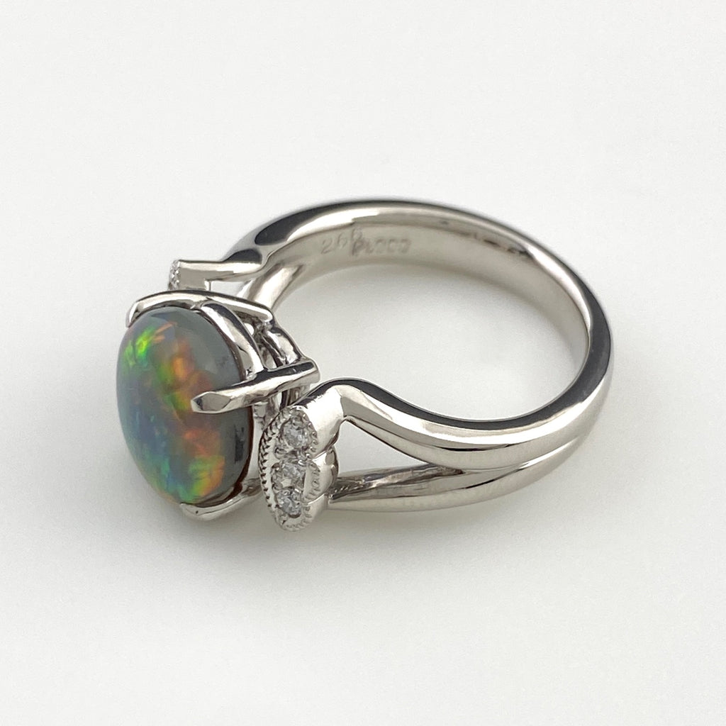 pt900 プラチナ パール 真珠 ダイヤ0.26ct リング 8号 6.92g