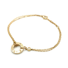 【在庫一掃】 カルティエ ラブサークル ブレスレット YG イエローゴールド 腕輪 メレダイヤ ブレスレット 750 ダイヤモンド レディース 【中古】 brjwl