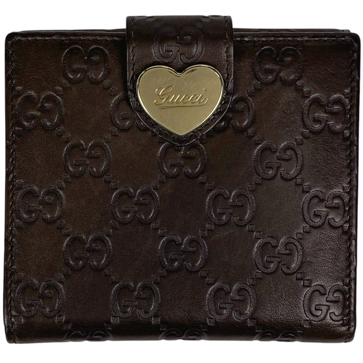 月末最終セール 美品 GUCCI グッチ 二つ折り 財布 ハート ダーク