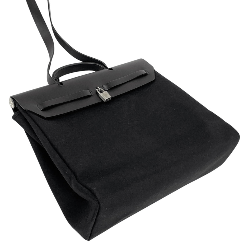 【在庫一掃】 エルメス エールバッグ MM 2WAY ショルダーバッグ ハンドバッグ トワルオフィシエ ブラック □H レディース 【中古】 brbag