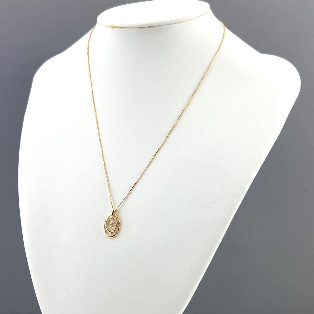 メレダイヤ デザインネックレス YG イエローゴールド ペンダント ネックレス K18 ダイヤモンド レディース 【中古】nbjwl