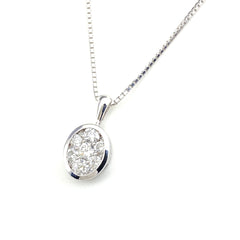 メレダイヤ デザインネックレス WG ホワイトゴールド ペンダント ネックレス K18 WG ダイヤモンド レディース 【中古】nbjwl