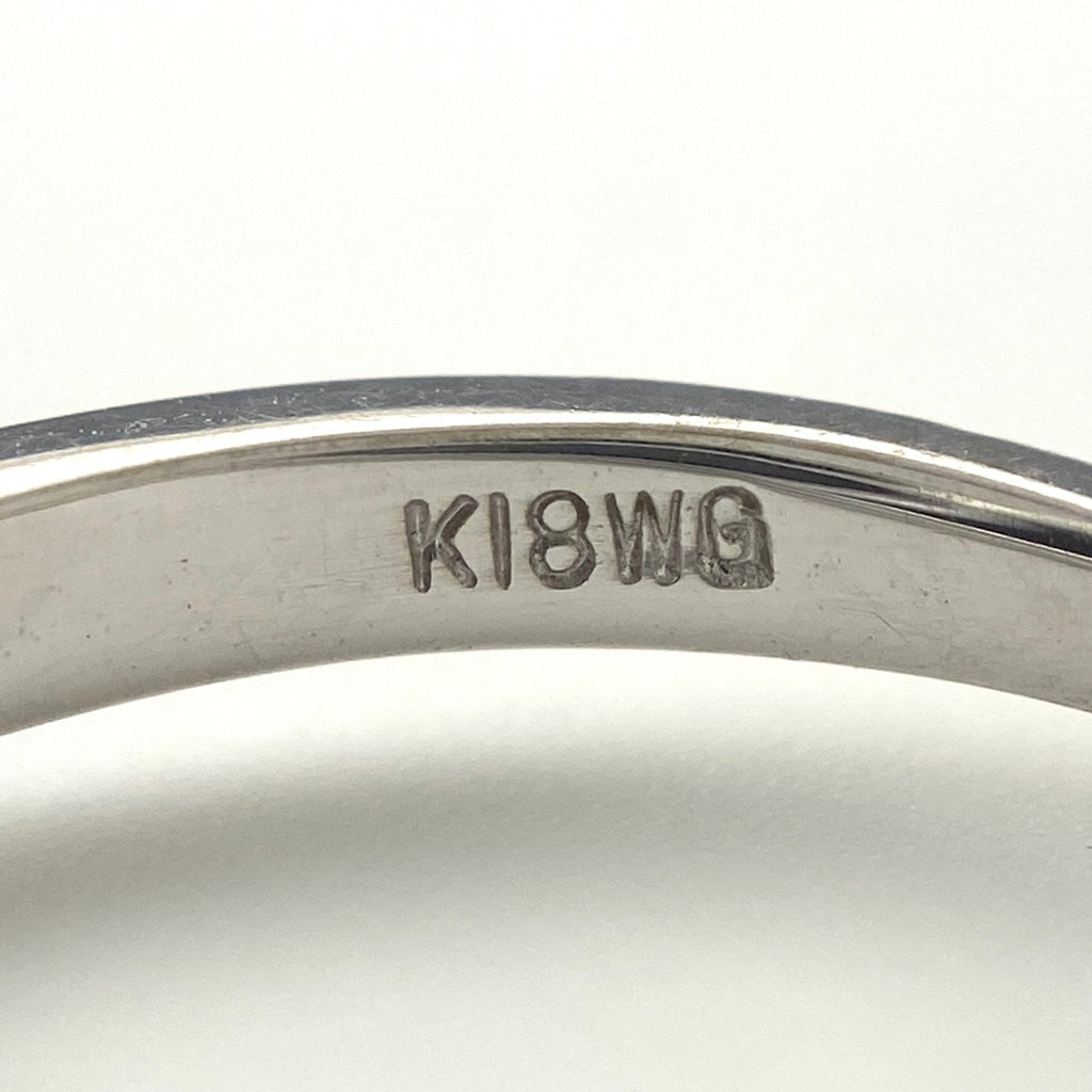 メレダイヤ デザインリング WG ホワイトゴールド 指輪 リング 12号 K18 WG ダイヤモンド レディース 【中古】nbjwl