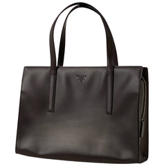 プラダ ロゴ ハンドバッグ トートバッグ ハンドバッグ レザー ブラウン レディース 【中古】 brbag