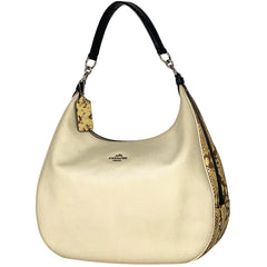 コーチ ロゴ ハンドバッグ 2WAY ショルダーバッグ ハンドバッグ レザー アイボリー ブラック F57503 レディース 【中古】 brbag