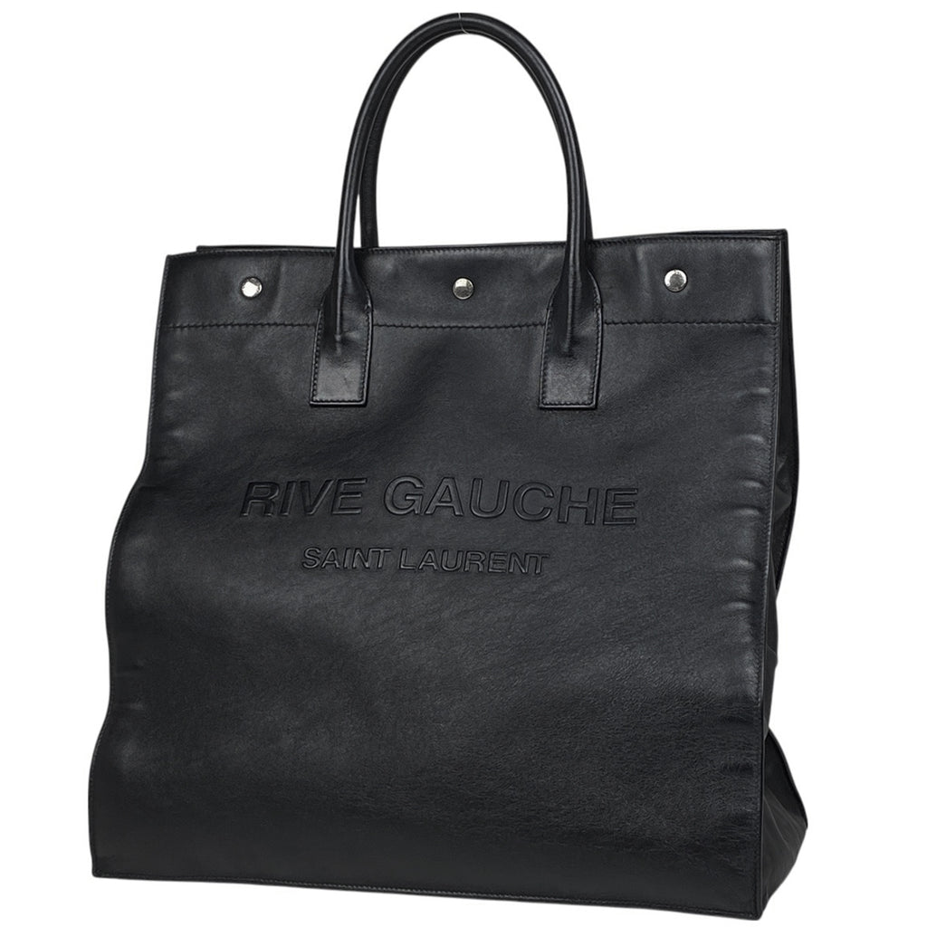 サンローラン リヴ ゴーシュ トートバッグ ロゴ ハンドバッグ トートバッグ レザー ブラック 66397 レディース 【中古】brbag