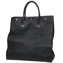 サンローラン リヴ ゴーシュ トートバッグ ロゴ ハンドバッグ トートバッグ レザー ブラック 66397 レディース 【中古】brbag