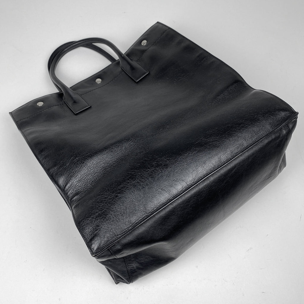 サンローラン リヴ ゴーシュ トートバッグ ロゴ ハンドバッグ トートバッグ レザー ブラック 66397 レディース 【中古】brbag