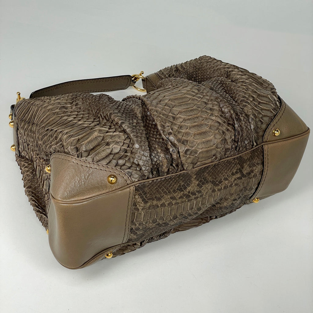 グッチ ショルダーバッグ ワンショルダー ショルダーバッグ パイソン ブラウン 203542 レディース 【中古】brbag