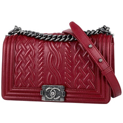 シャネル ボーイシャネル チェーン ショルダーバッグ ココマーク ショルダーバッグ レザー レッド レディース 【中古】brbag