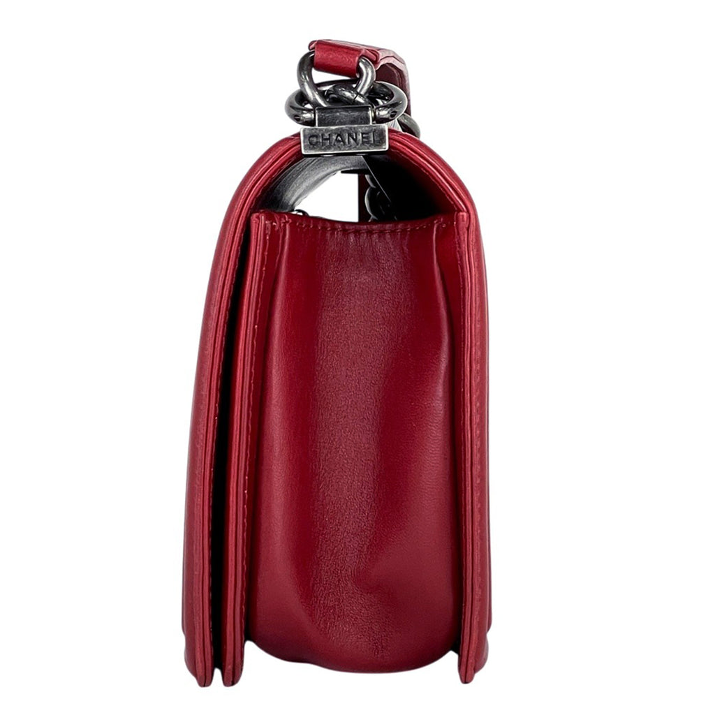 シャネル ボーイシャネル チェーン ショルダーバッグ ココマーク ショルダーバッグ レザー レッド レディース 【中古】brbag