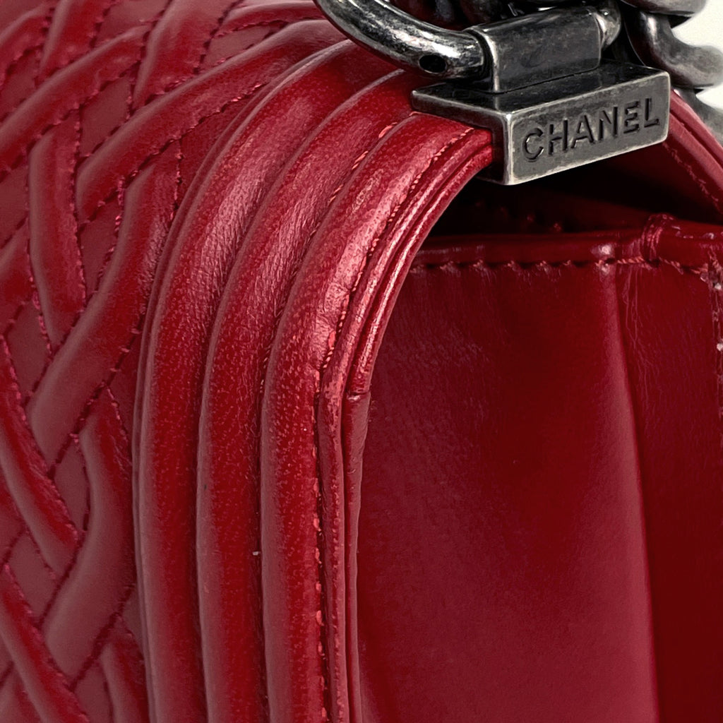 シャネル ボーイシャネル チェーン ショルダーバッグ ココマーク ショルダーバッグ レザー レッド レディース 【中古】brbag