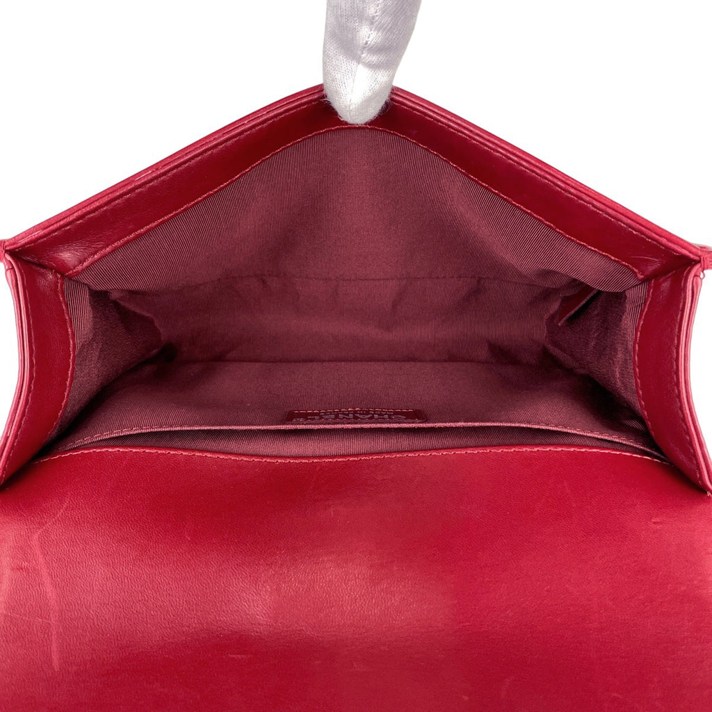 シャネル ボーイシャネル チェーン ショルダーバッグ ココマーク ショルダーバッグ レザー レッド レディース 【中古】brbag