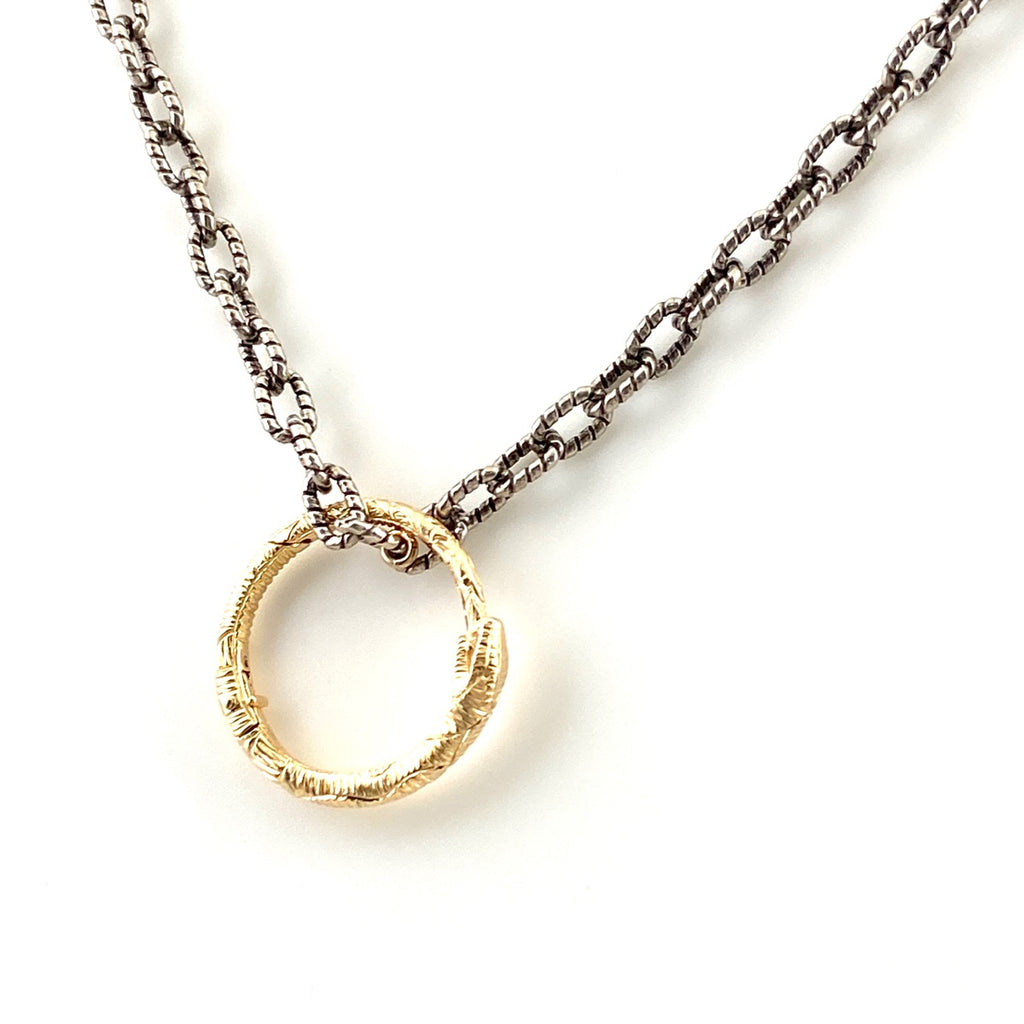 グッチ ウロボロス ネックレス YG イエローゴールド シルバー スネーク 蛇 ネックレス 750 925 レディース 【中古】brjwl