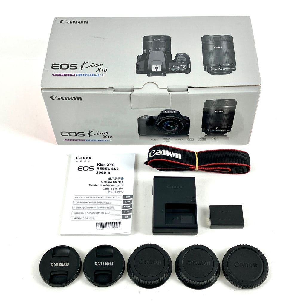 キヤノン Canon EOS Kiss X10 ダブルズームキット ブラック デジタル 一眼レフカメラ 【中古】cambb