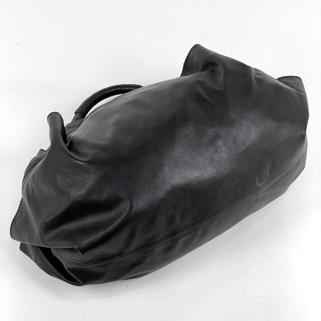 ロエベ ナッパアイレ アナグラム ハンドバッグ レザー ブラック レディース 【中古】brbag