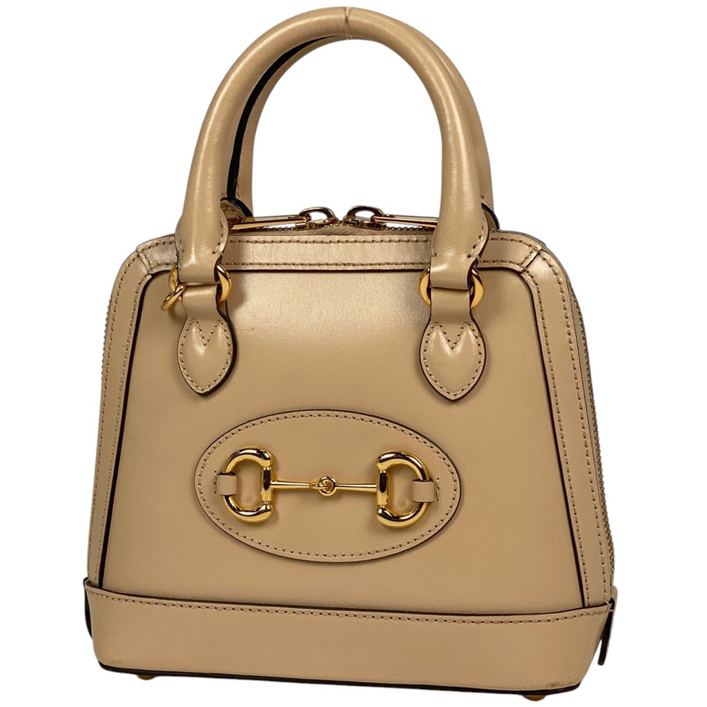 グッチ ホースビット ハンドバッグ 2WAY ショルダーバッグ ハンドバッグ レザー ベージュ 640716 レディース 【中古】brbag