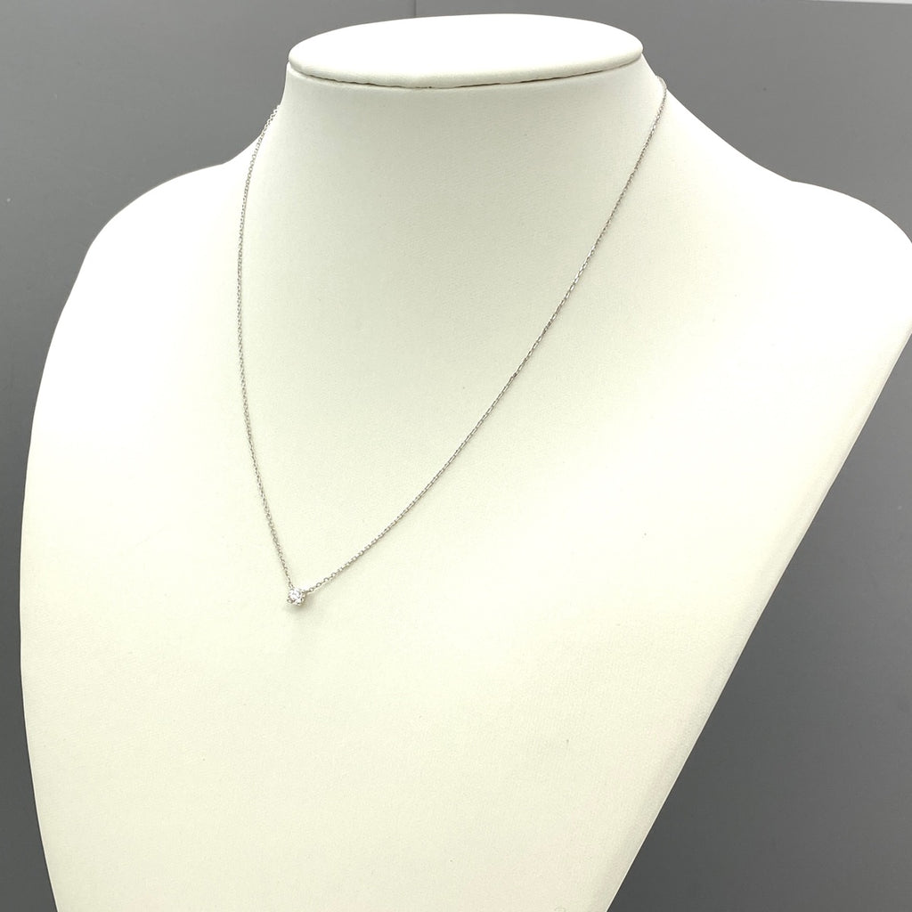 4°C メレダイヤ デザインネックレス プラチナ ペンダント 1Pダイヤ ネックレス Pt850 ダイヤモンド レディース 【中古】brjwl