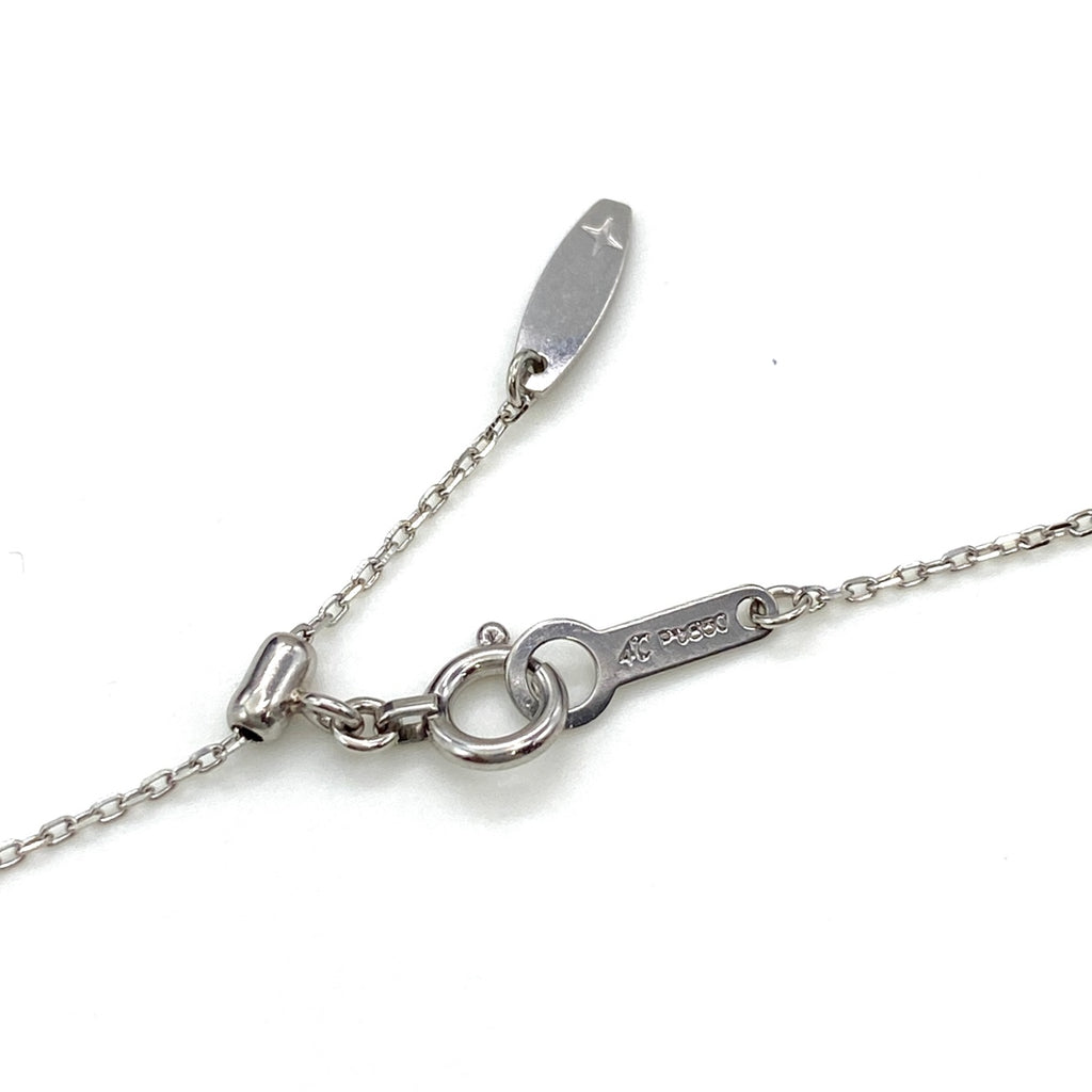 4°C メレダイヤ デザインネックレス プラチナ ペンダント 1Pダイヤ ネックレス Pt850 ダイヤモンド レディース 【中古】brjwl