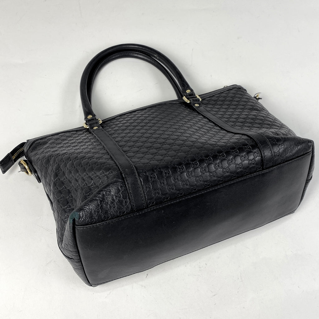 【在庫一掃】 グッチ マイクログッチ シマ ハンドバッグ 2WAY ショルダーバッグ ハンドバッグ シマレザー ブラック 449656 レディース 【中古】 brbag