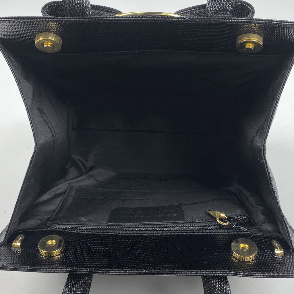サルヴァトーレフェラガモ ヴァラリボン ハンドバッグ 2WAY ショルダーバッグ ハンドバッグ レザー ブラック 4178 レディース 【中古】brbag