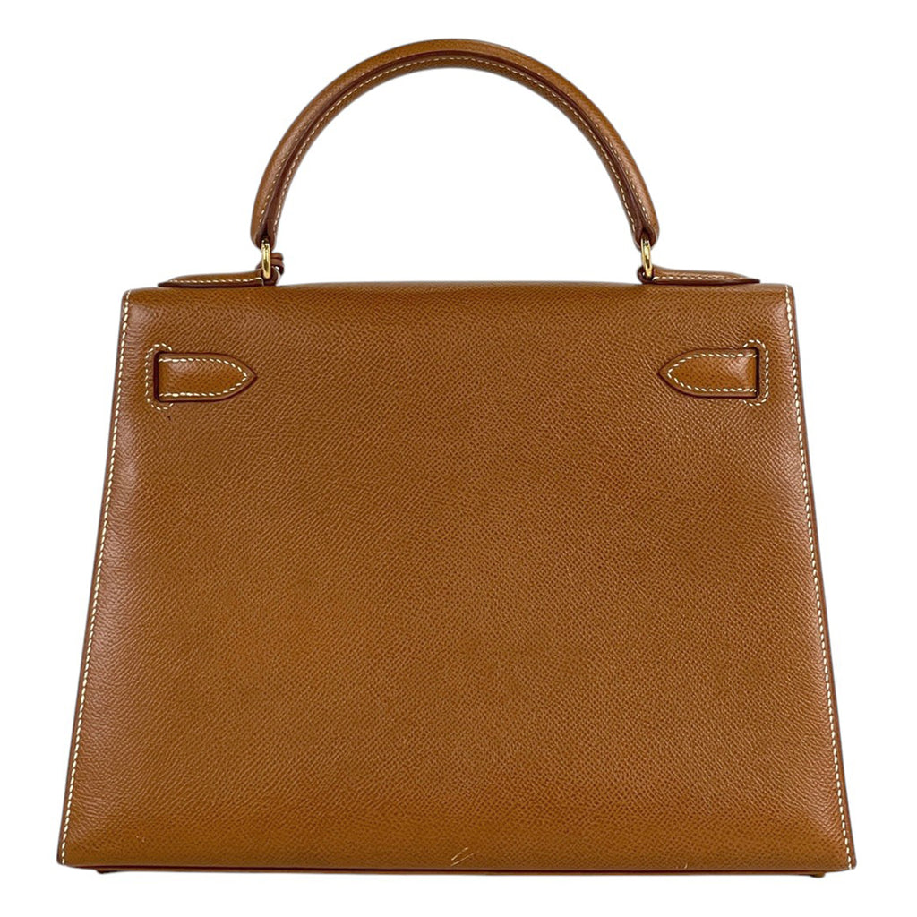 エルメス ケリー 28 外縫い 2WAY ショルダーバッグ ハンドバッグ クシュベル ゴールド 〇X レディース 【中古】 brbag