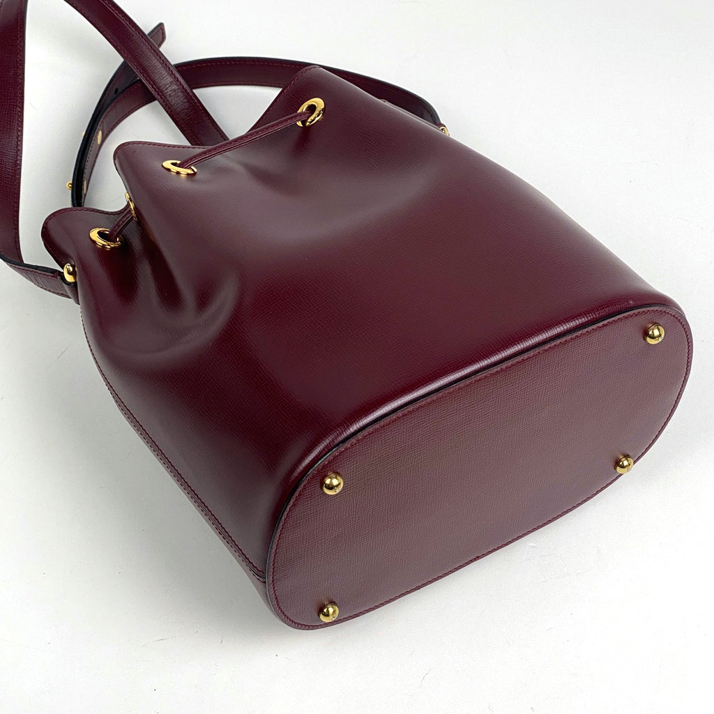 カルティエ マストライン ショルダーバッグ 巾着型 ショルダーバッグ レザー ボルドー レディース 【中古】brbag