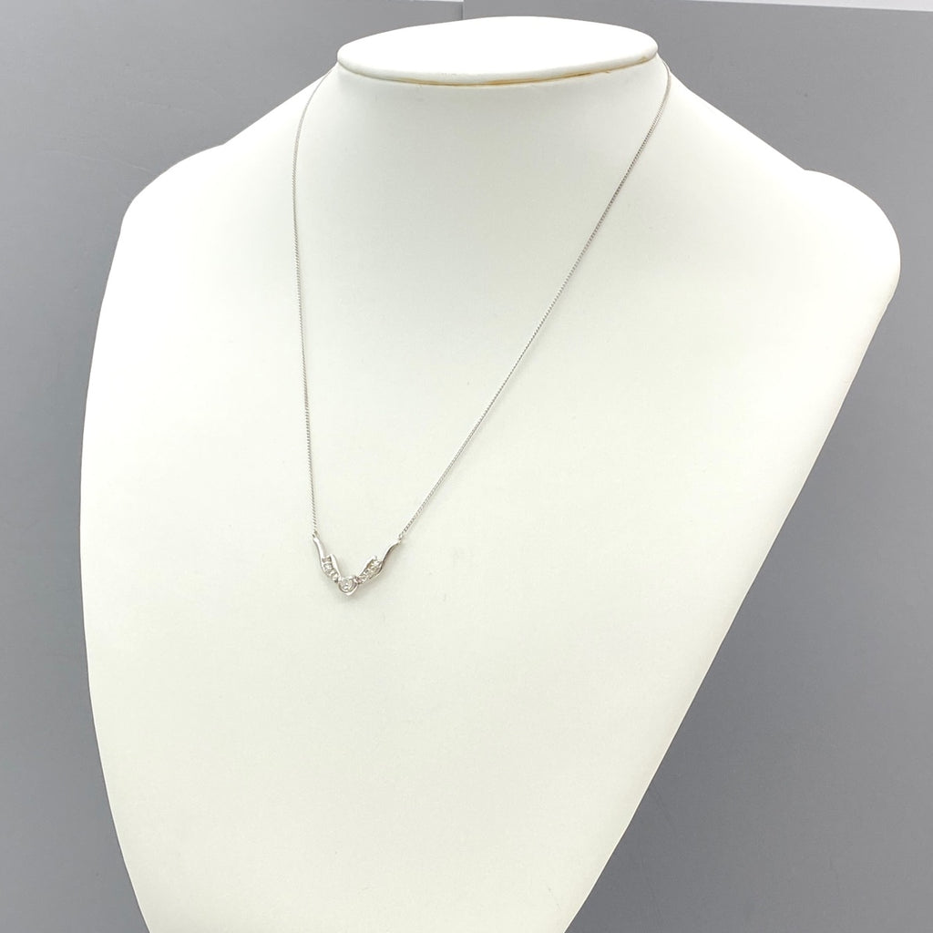 メレダイヤ デザインネックレス プラチナ ペンダント ネックレス Pt900 Pt850 ダイヤモンド レディース 【中古】 
 ラッピング可