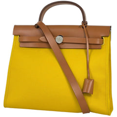 エルメス エールバッグ ジップ PM 2WAY ショルダーバッグ ハンドバッグ トワルオフィシエ イエロー ブラウン Y レディース 【中古】brbag