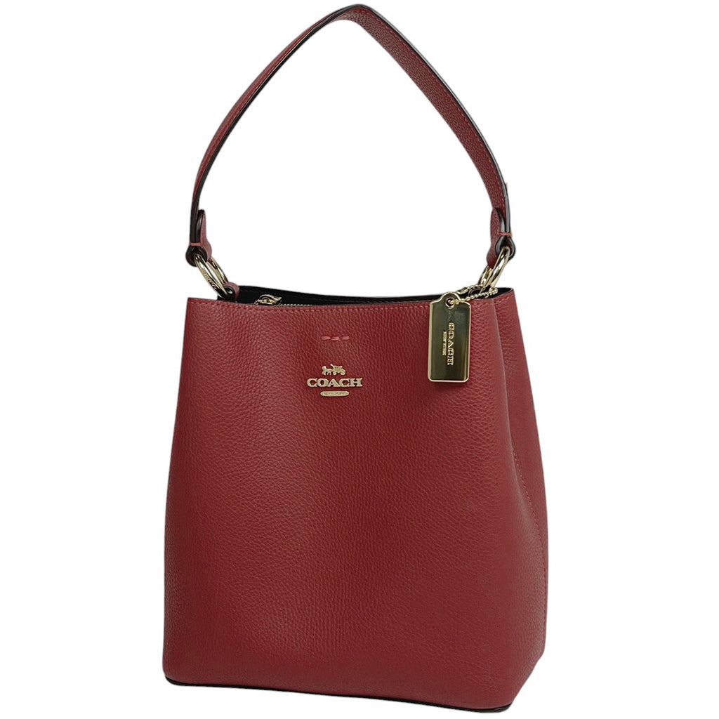 コーチ スモール タウン バケット バッグ 2WAY ショルダーバッグ ハンドバッグ レザー レッド 1011 レディース 【中古】brbag