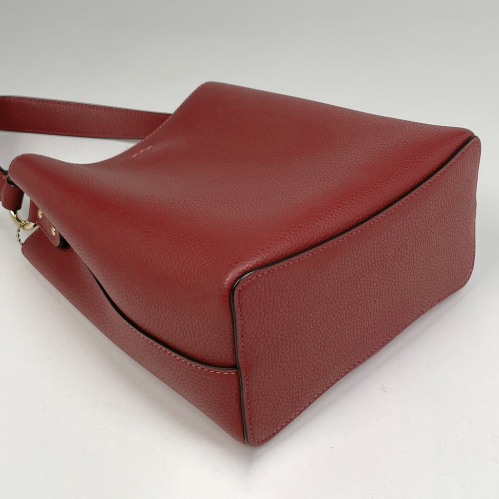 コーチ スモール タウン バケット バッグ 2WAY ショルダーバッグ ハンドバッグ レザー レッド 1011 レディース 【中古】brbag