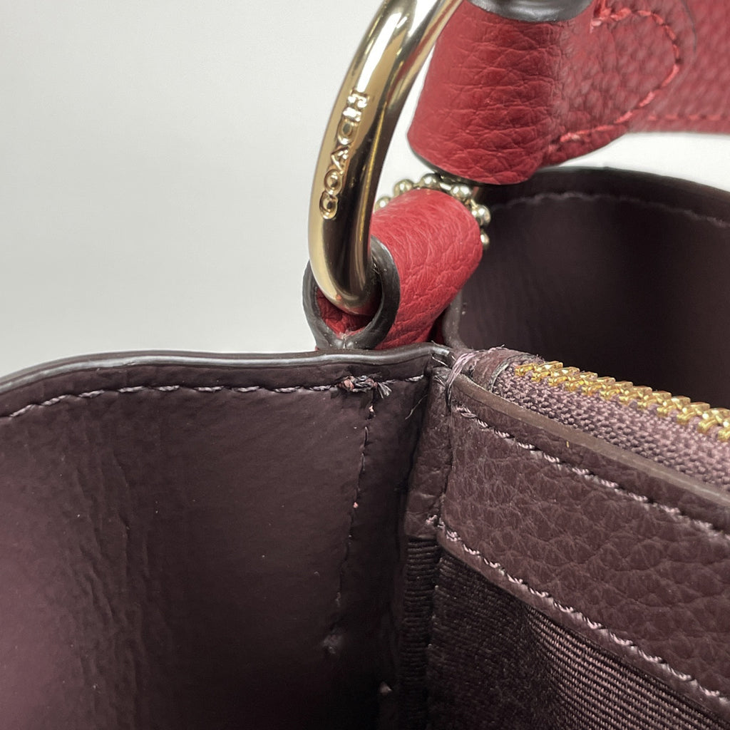 コーチ スモール タウン バケット バッグ 2WAY ショルダーバッグ ハンドバッグ レザー レッド 1011 レディース 【中古】brbag
