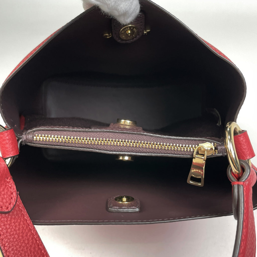 コーチ スモール タウン バケット バッグ 2WAY ショルダーバッグ ハンドバッグ レザー レッド 1011 レディース 【中古】brbag