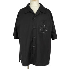 ルイ・ヴィトン モノグラム エンブロイダリー 半袖シャツ ビーズ 刺繍 トップス 半袖シャツ 綿 ブラック メンズ 【中古】brapp