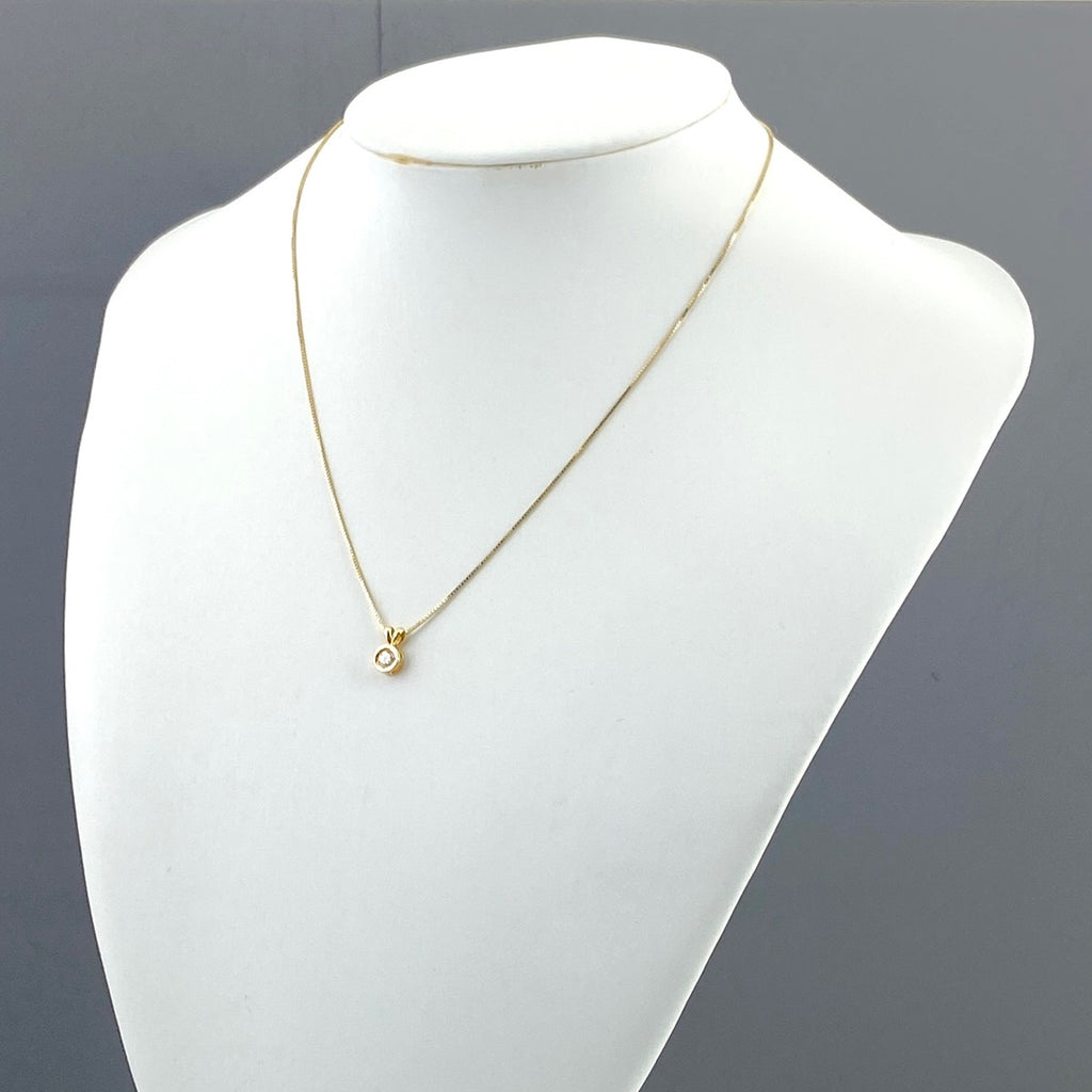 メレダイヤ デザインネックレス YG イエローゴールド ペンダント ネックレス K18 ダイヤモンド レディース 【中古】 
 ラッピング可