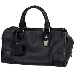 ロエベ アマソナ 28 アナグラム ロゴ ハンドバッグ レザー ブラック レディース 【中古】 brbag