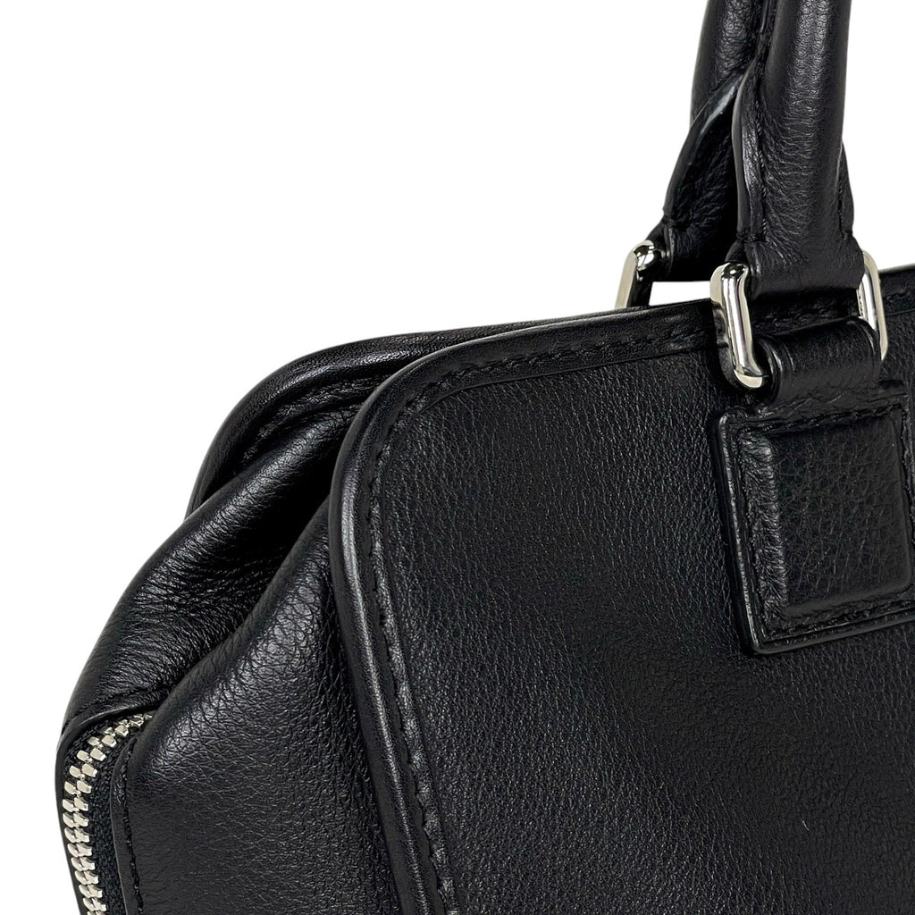 ロエベ アマソナ 28 アナグラム ロゴ ハンドバッグ レザー ブラック レディース 【中古】 brbag
