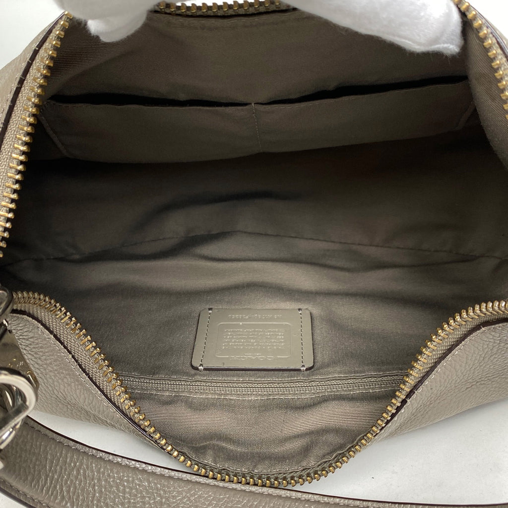 コーチ ロゴ ハンドバッグ 2WAY ショルダーバッグ ハンドバッグ レザー グレージュ F35250 レディース 【中古】 brbag