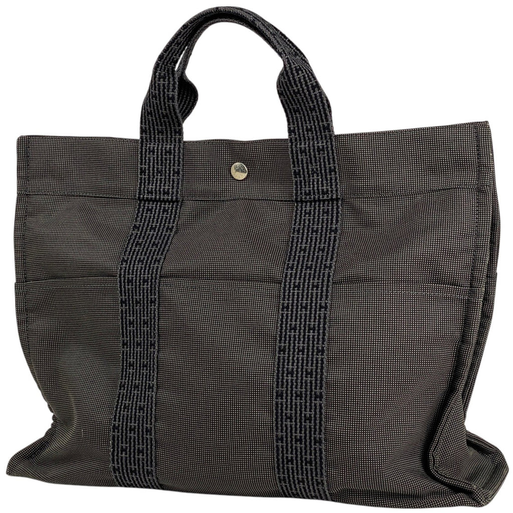 エルメス エールライン MM ハンドバッグ トートバッグ ナイロンキャンバス グレー レディース 【中古】brbag