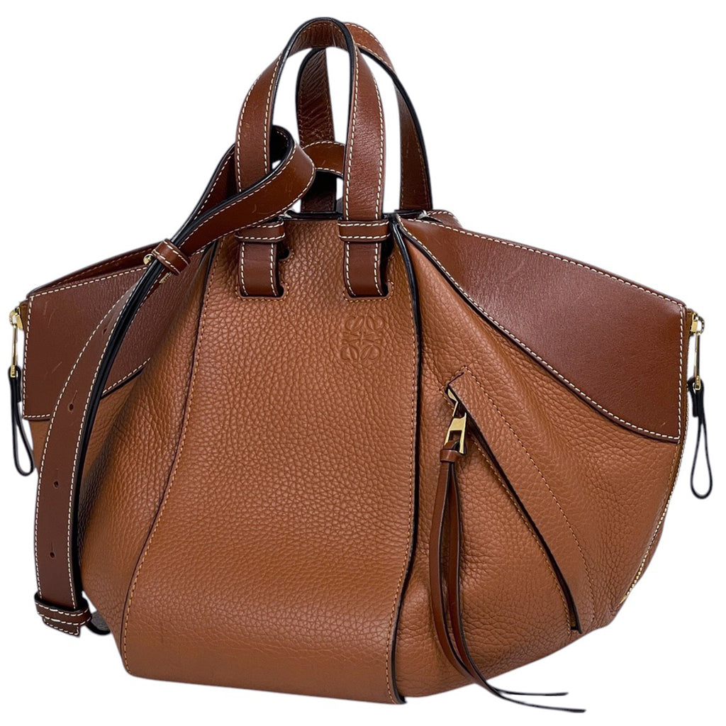 ロエベ ハンモック バッグ スモール 2WAY ショルダーバッグ アナグラム ハンドバッグ レザー ブラウン レディース 【中古】brbag