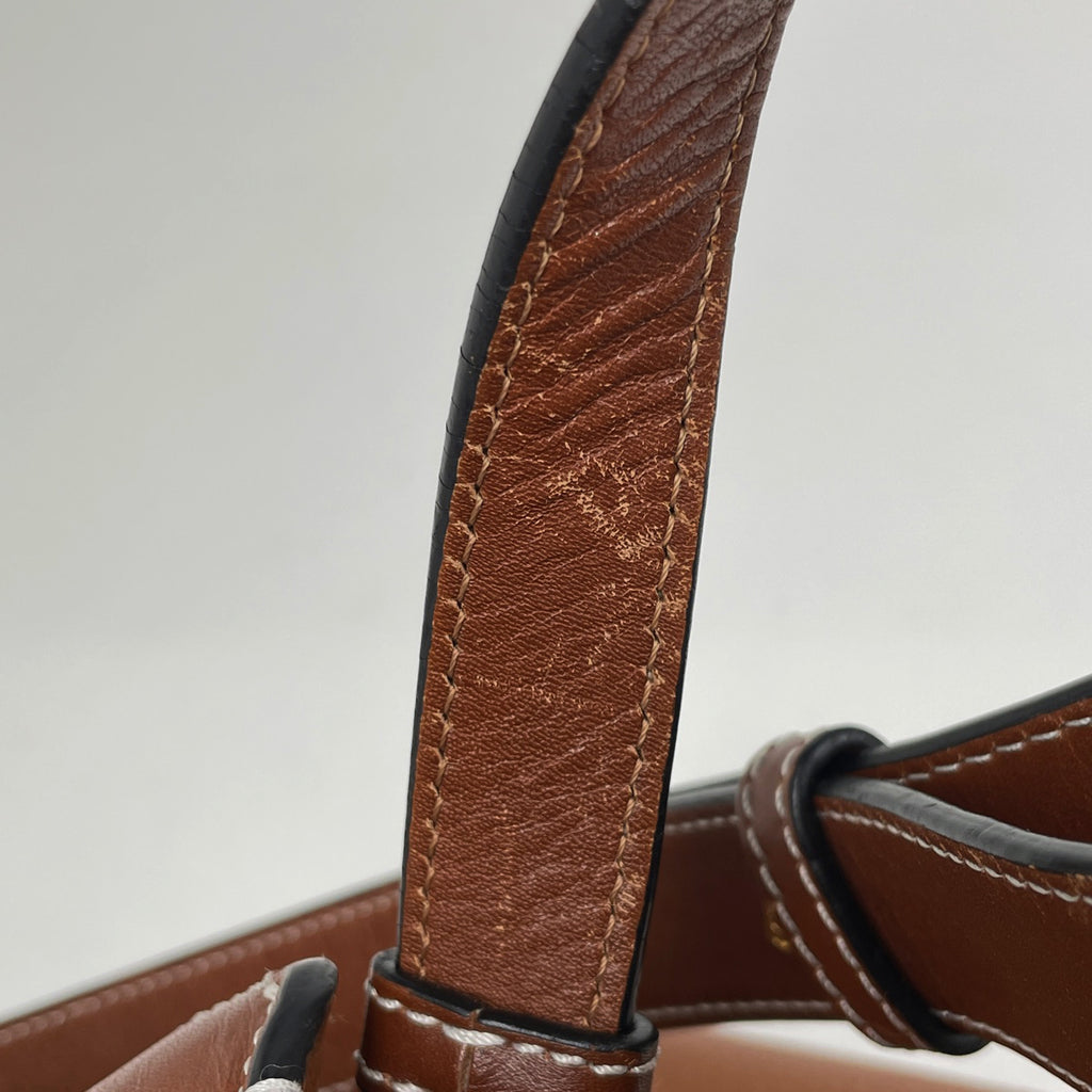 ロエベ ハンモック バッグ スモール 2WAY ショルダーバッグ アナグラム ハンドバッグ レザー ブラウン レディース 【中古】brbag