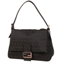 フェンディ ズッキーノ柄 ショルダーバッグ ハンドバッグ ワンショルダー マンマバゲット ショルダーバッグ キャンバス ブラウン 8BR001 レディース 【中古】brbag