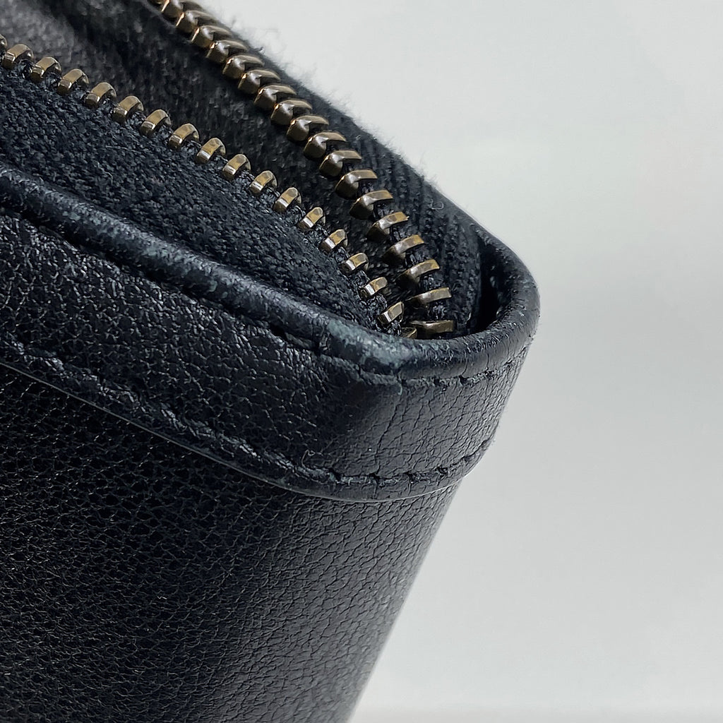 グッチ ダイアナ ラウンドファスナー 長財布 ダブルG ラウンドジップ 長財布 レザー ブラック 658634 レディース 【中古】 brbag