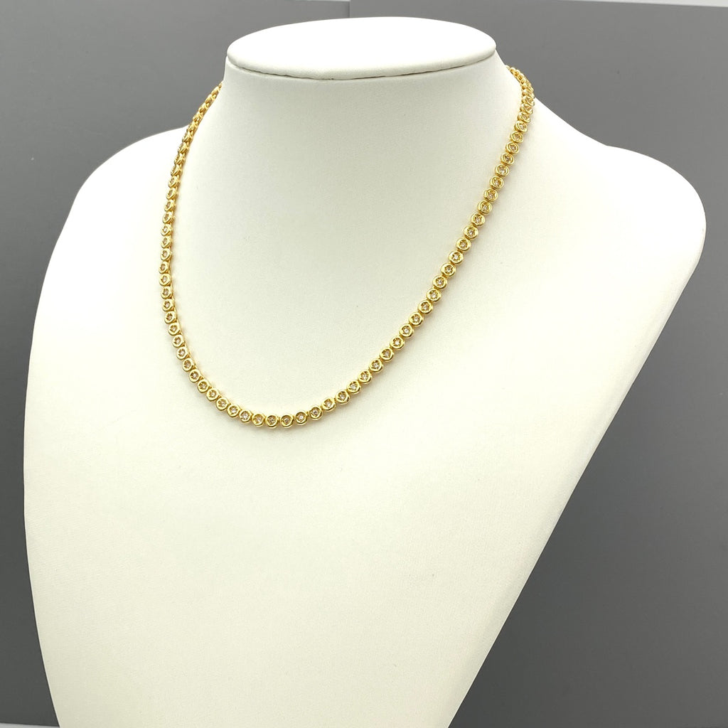 メレダイヤ デザインネックレス YG イエローゴールド ネックレス K18 ダイヤモンド レディース 【中古】nbjwl