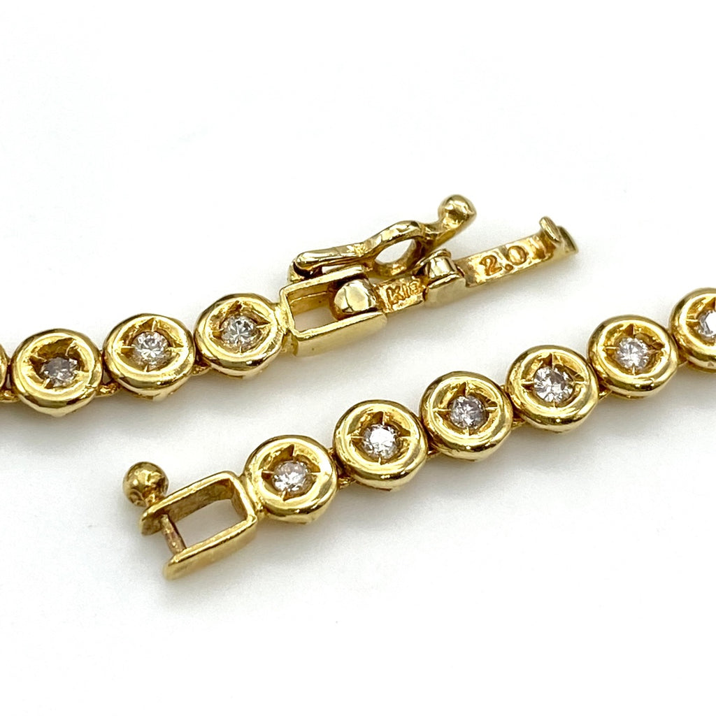 メレダイヤ デザインネックレス YG イエローゴールド ネックレス K18 ダイヤモンド レディース 【中古】nbjwl