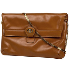 セリーヌ ブラゾン チェーン ショルダーバッグ クラッチバッグ ショルダーバッグ レザー ブラウン レディース 【中古】 brbag