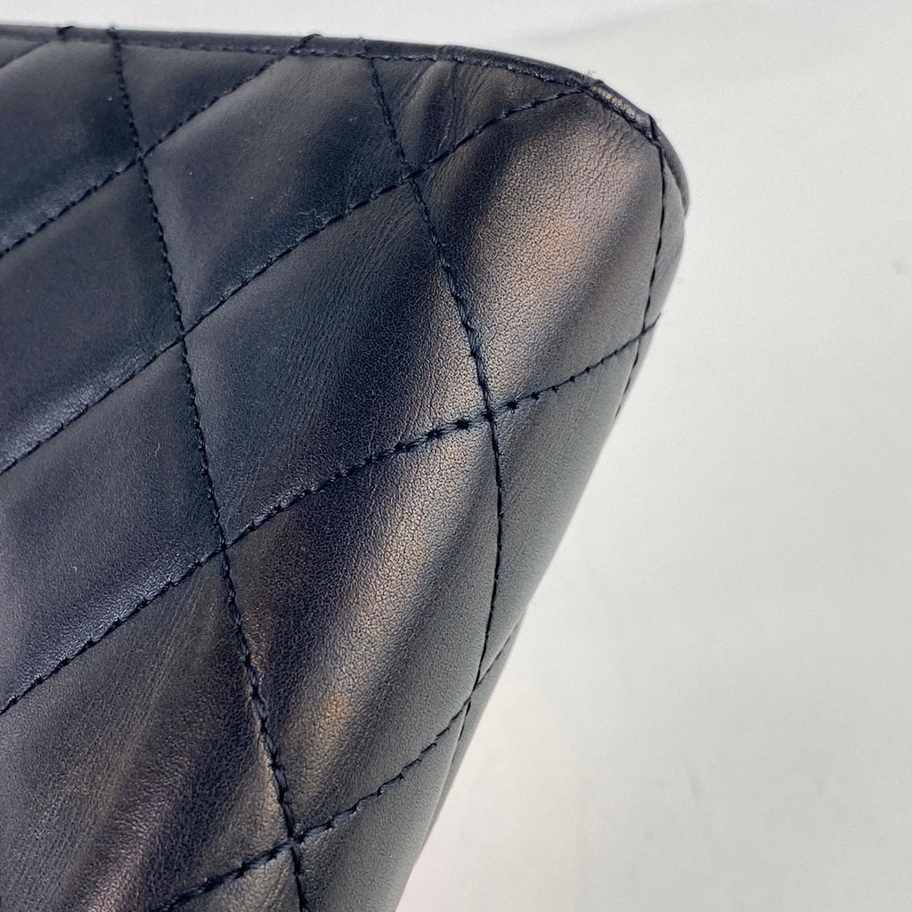 シャネル カンボンライン 二つ折り長財布 ココマーク 長財布 レザー ブラック ホワイト レディース 【中古】brbag