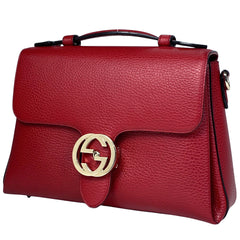 グッチ インターロッキングG ハンドバッグ 2WAY ショルダーバッグ ハンドバッグ レザー レッド 510302 レディース 【中古】brbag