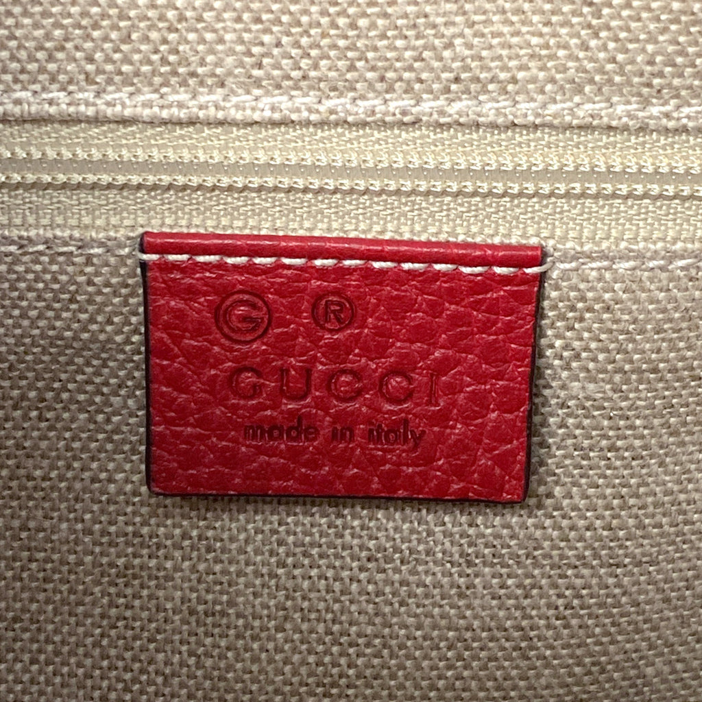 グッチ インターロッキングG ハンドバッグ 2WAY ショルダーバッグ ハンドバッグ レザー レッド 510302 レディース 【中古】brbag